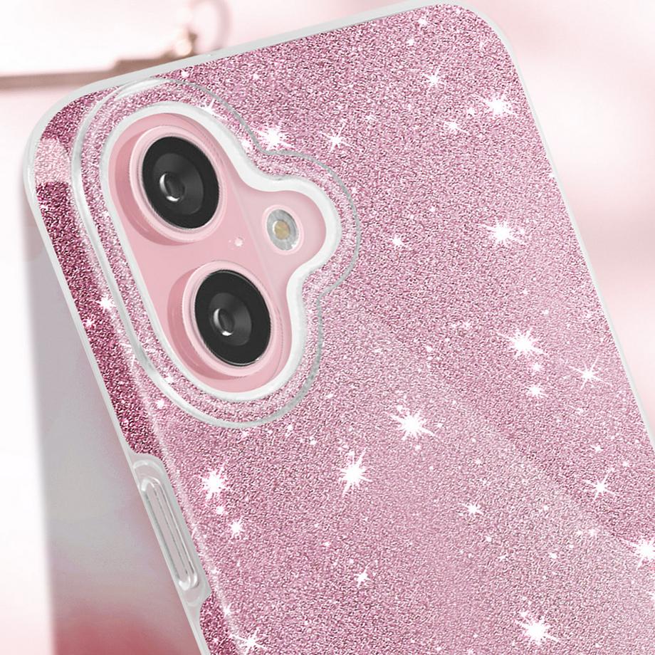 Avizar  Coque Paillette Rose iPhone 16 