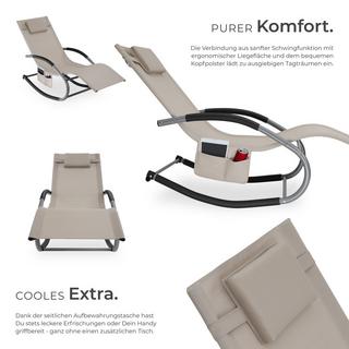 Tectake Gartenliege Taya ergonomisch, mit Komfort-Schwingbewegung geschwungene Armlehnen mit Schaumstoffpolsterung  
