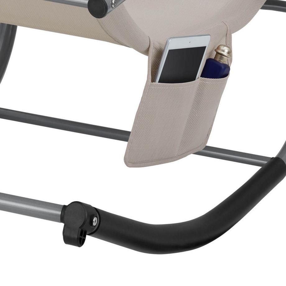 Tectake Gartenliege Taya ergonomisch, mit Komfort-Schwingbewegung geschwungene Armlehnen mit Schaumstoffpolsterung  