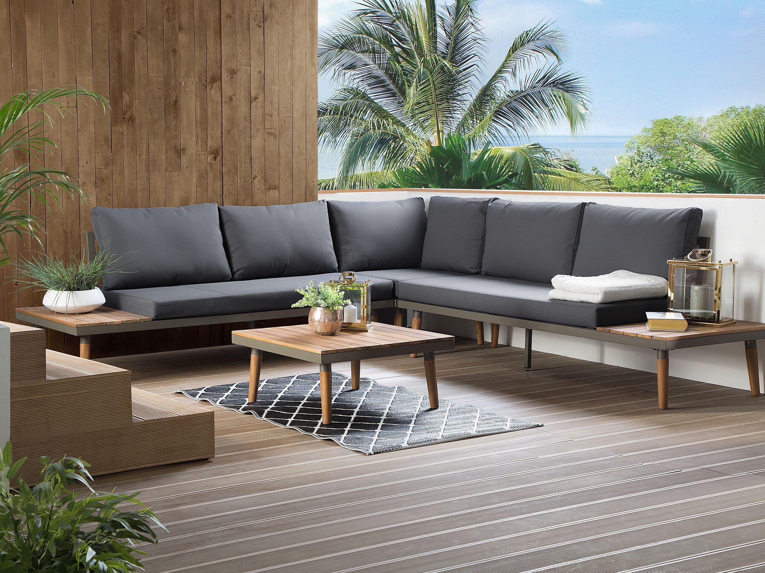 Beliani Set lounge pour jardin en Acacia Moderne CORATO  