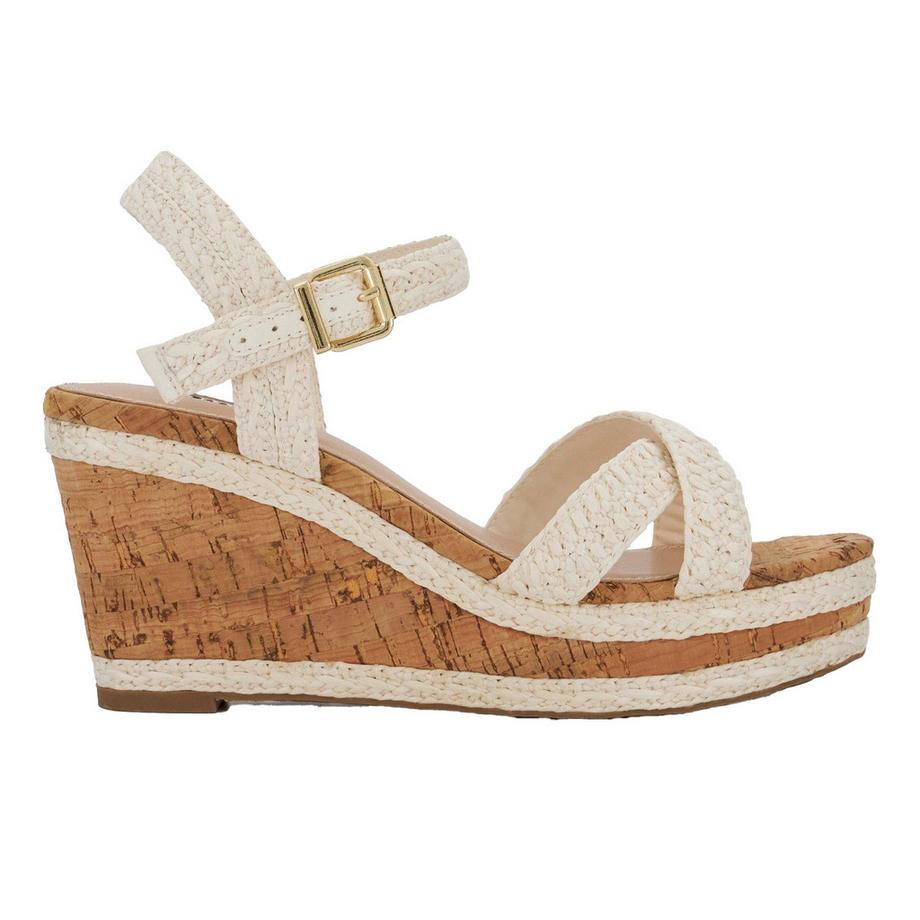 Kelisa Sandalen Mit Keilabsatz , Bast, Flach Geformter Absatz