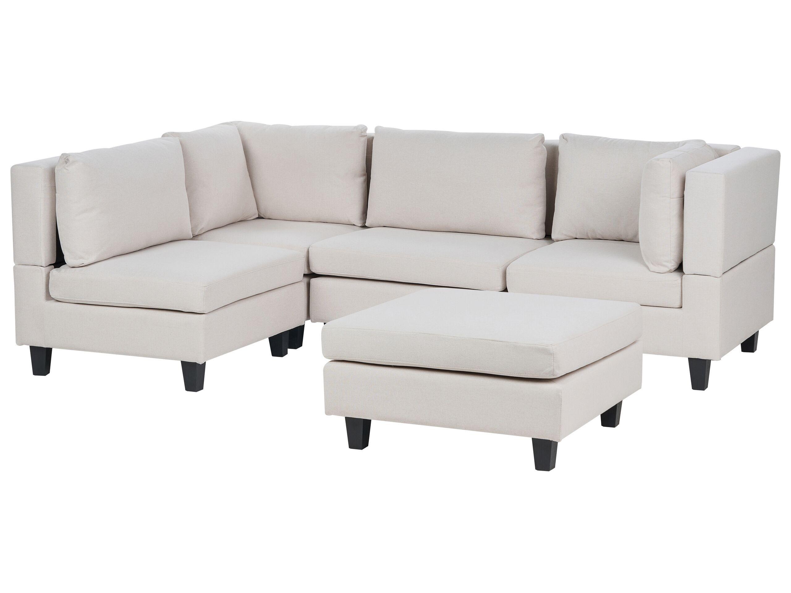 Beliani Ecksofa mit Ottomane aus Polyester Modern UNSTAD  