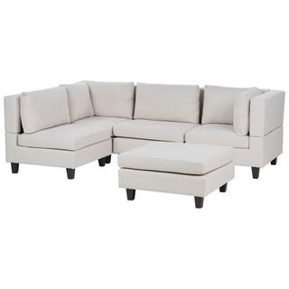 Beliani Ecksofa mit Ottomane aus Polyester Modern UNSTAD  