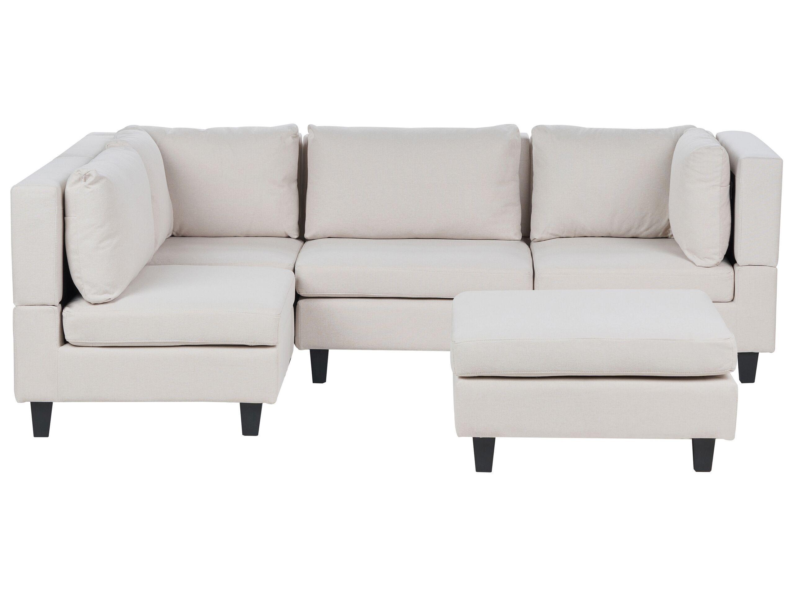 Beliani Ecksofa mit Ottomane aus Polyester Modern UNSTAD  