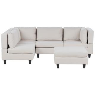 Beliani Ecksofa mit Ottomane aus Polyester Modern UNSTAD  