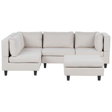 Canapé d'angle côté gauche avec ottoman en Polyester Moderne UNSTAD