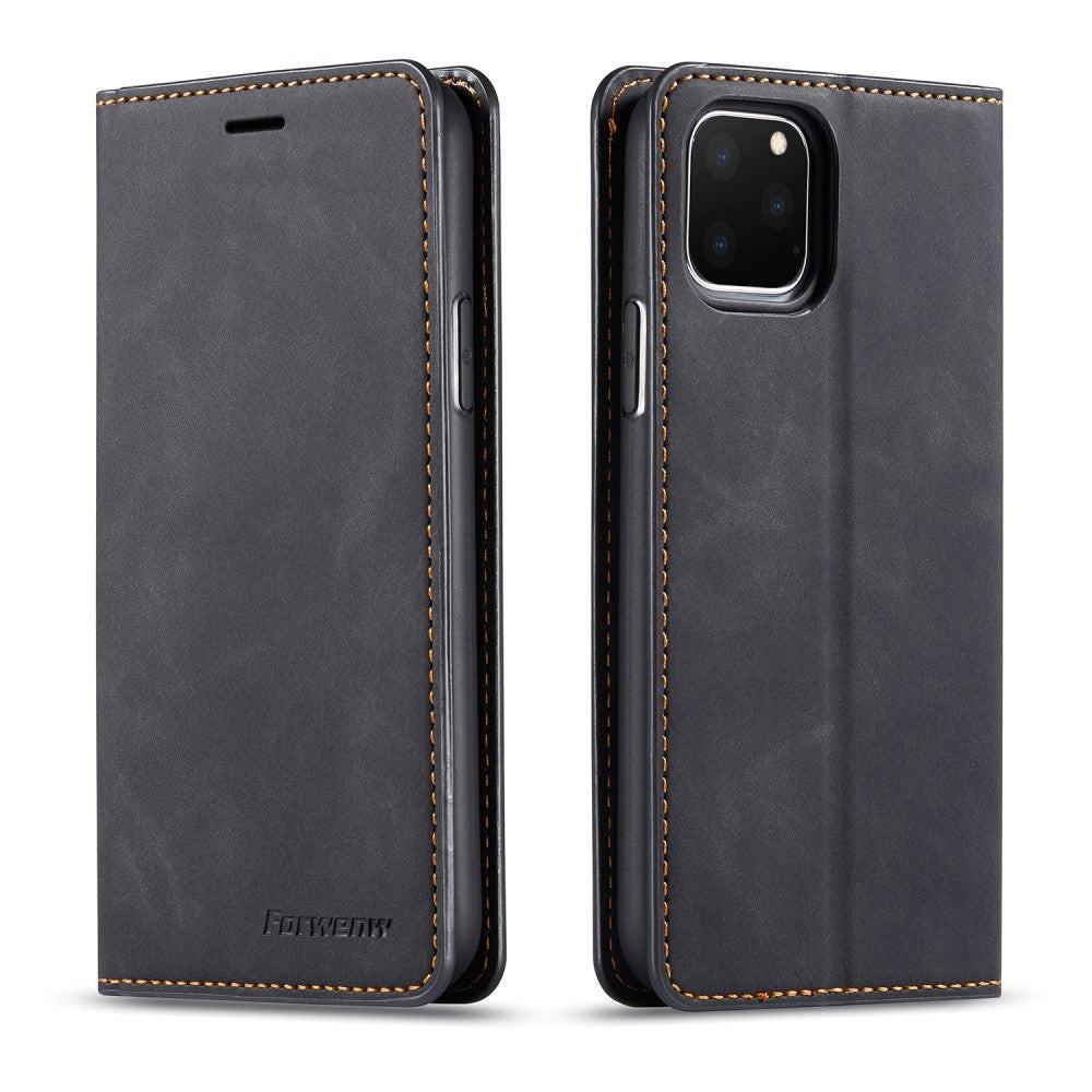 Cover-Discount  iPhone 11 Pro Max - Vintage Flip Case Wildleder Optik 