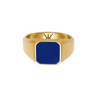 Kuzzoi  Ring  Siegelring Emaille Blau Basic 925 Silber 