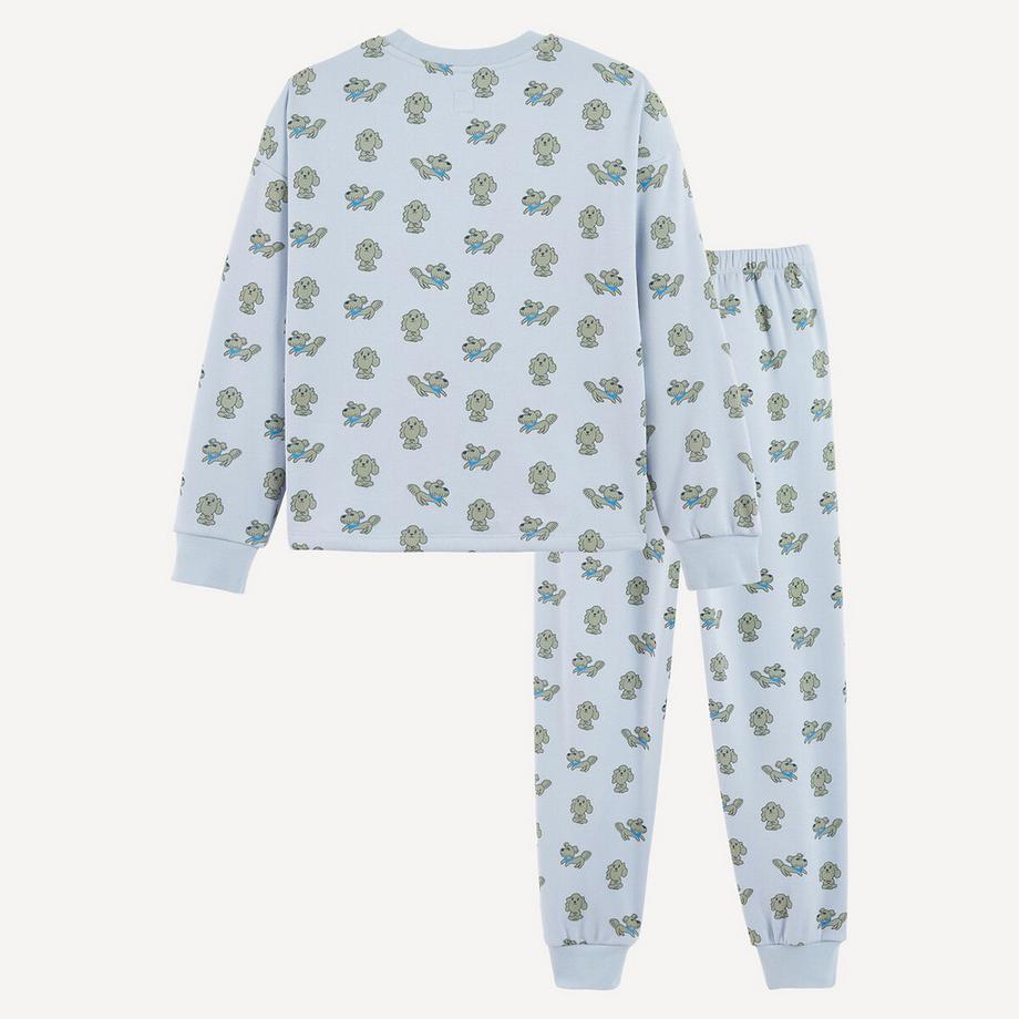 La Redoute Collections  Pyjama aus Sweatstoff mit kuschelig angerauter Innenseite und Hundeprint 