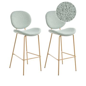 Set mit 2 Barstühlen aus Bouclé Modern LUANA