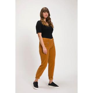 Ulla Popken  Pantalon en velours côtelé Mony, taille confortable, poches zippées 