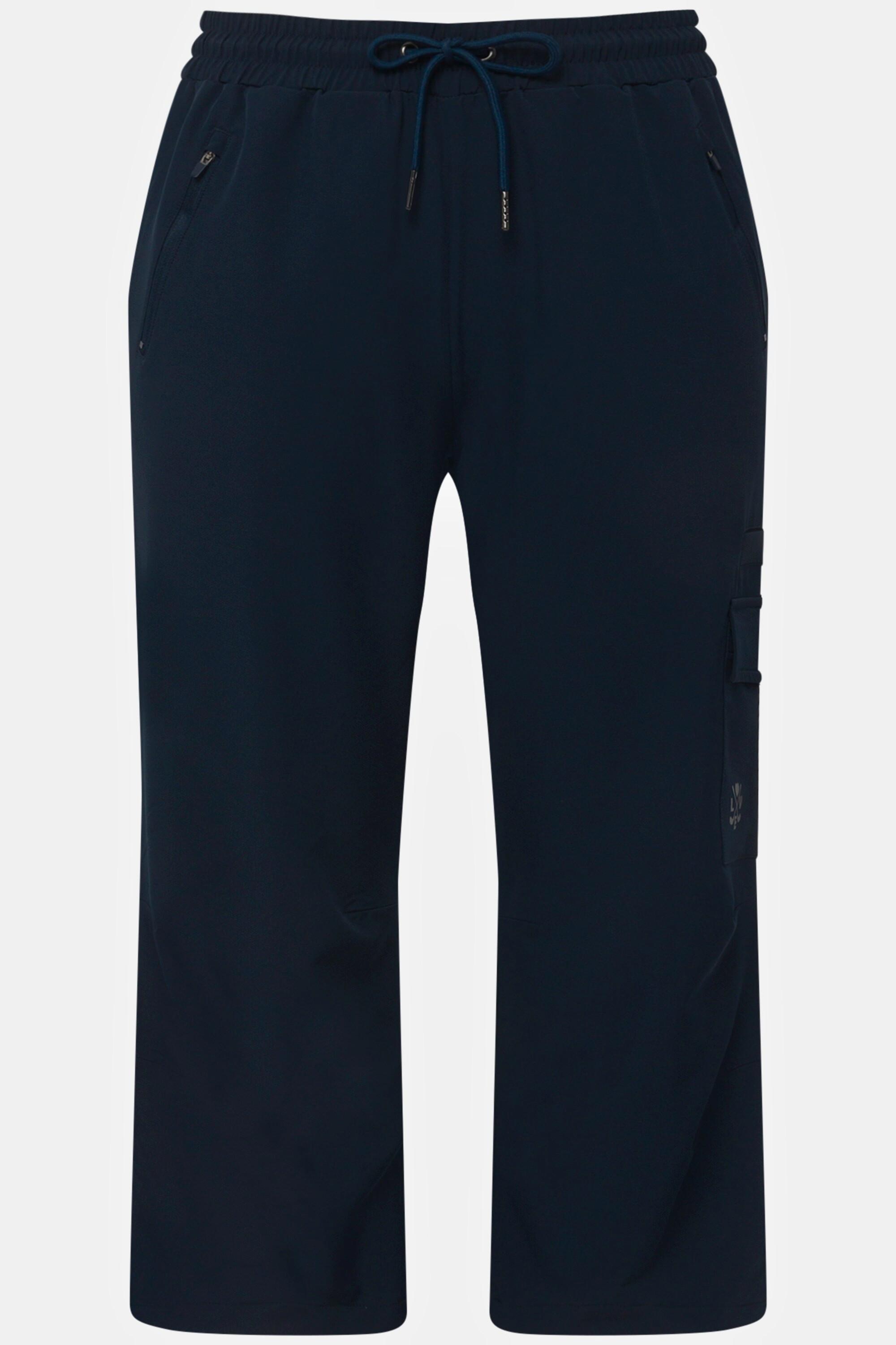 Ulla Popken  Pantalon de golf 7/8, déperlant, ceinture élastique, élément réfléchissant 