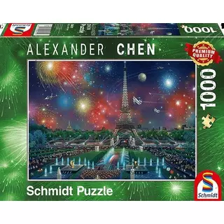 Schmidt  Puzzle Feuerwerk am Eiffelturm (1000Teile) 