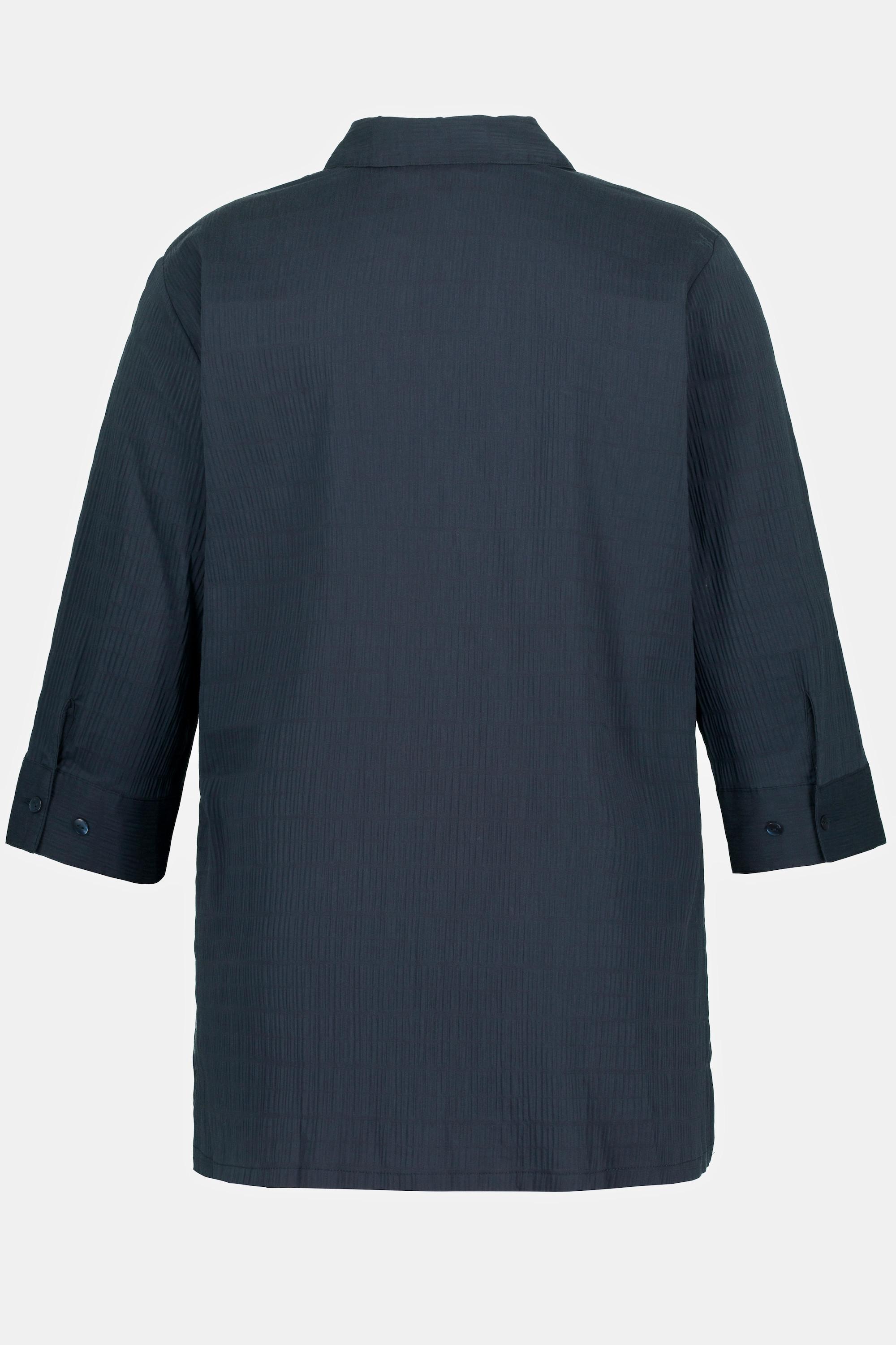 Ulla Popken Bubble Qualität Bluse Hemdkragen 3/4 Arm  