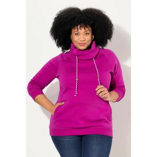 Ulla Popken Sweatshirt Weiter Stehkragen Taschen Raglan Langarm  