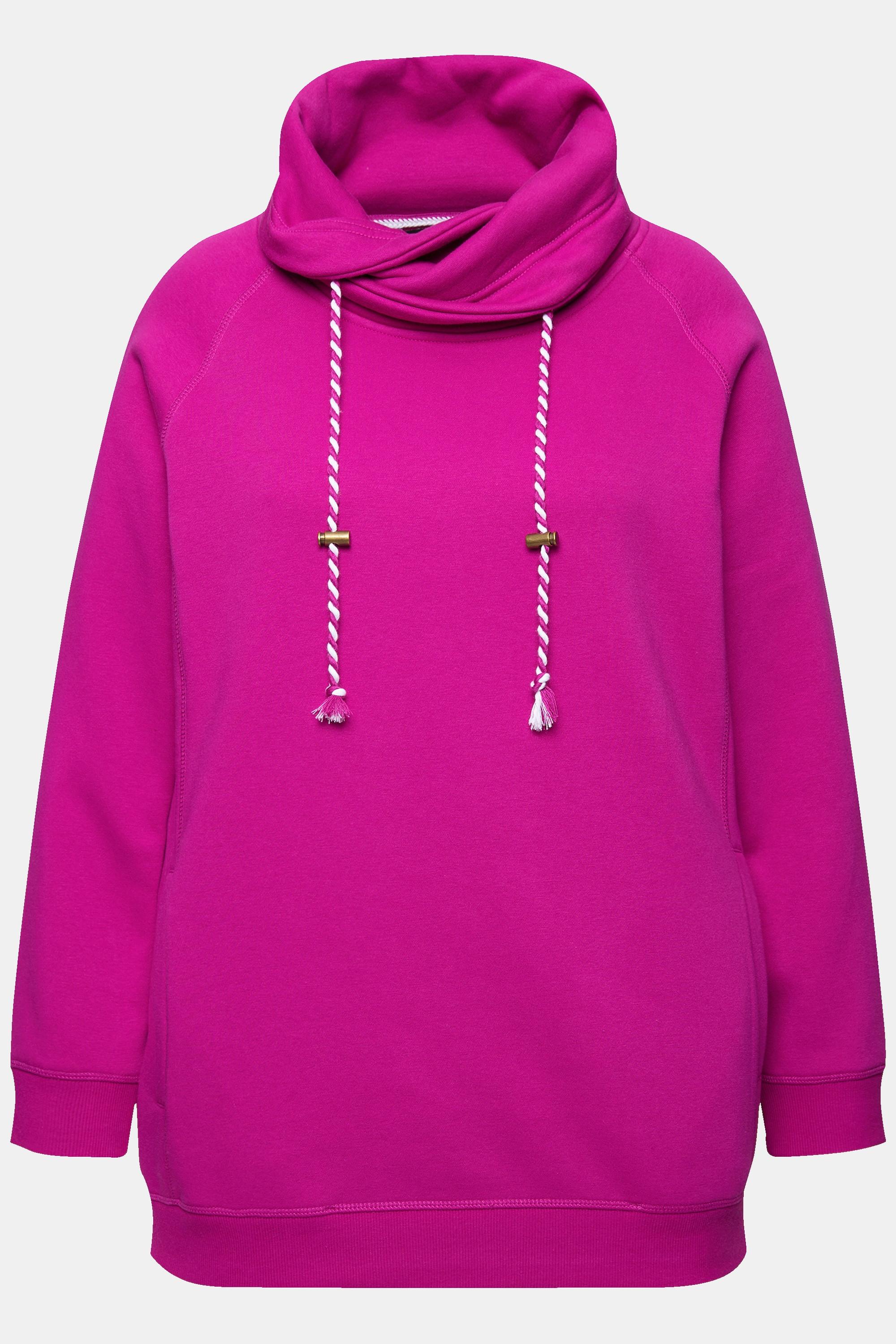 Ulla Popken Sweatshirt Weiter Stehkragen Taschen Raglan Langarm  