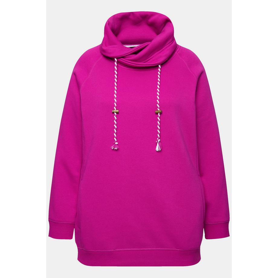 Ulla Popken Sweat-shirt Col Montant Large Poches Manches Longues Raglan  