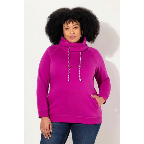 Ulla Popken Sweatshirt Weiter Stehkragen Taschen Raglan Langarm  