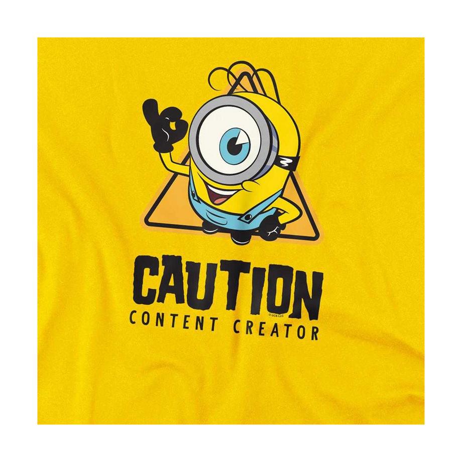 minions  Caution Content Creator T-Shirt 