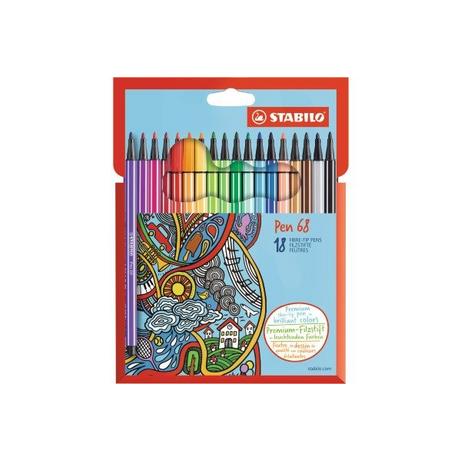 STABILO STABILO Fasermaler 68 68187 Etui, Karton 18 Stück  