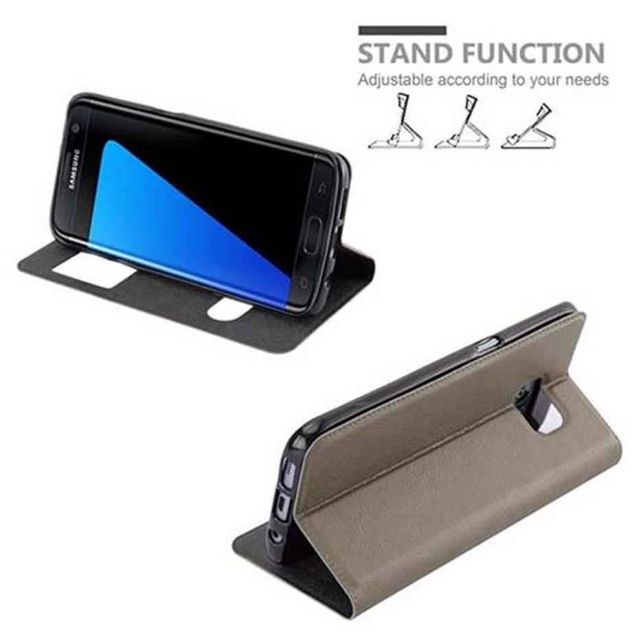 Cadorabo  Hülle für Samsung Galaxy S7 EDGE Magnetverschluss, 2 Sichtfenstern 