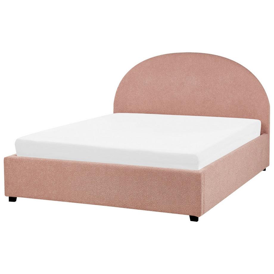 Beliani Bett mit Stauraum aus Bouclé Retro VAUCLUSE  