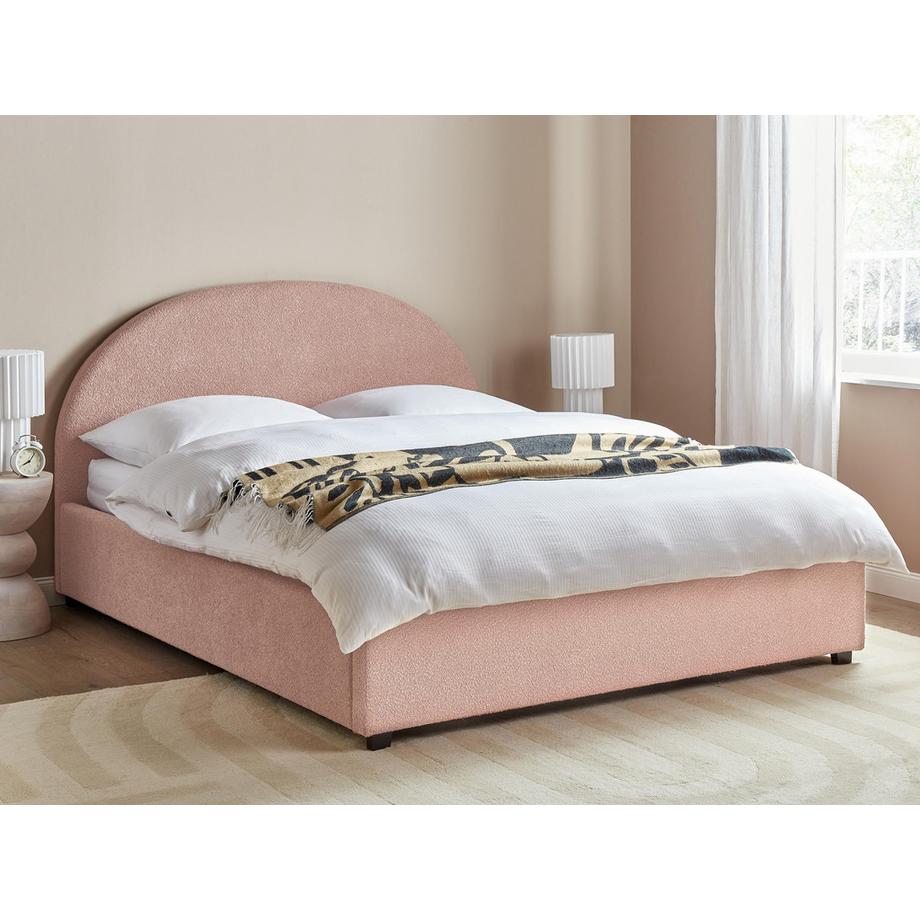 Beliani Bett mit Stauraum aus Bouclé Retro VAUCLUSE  