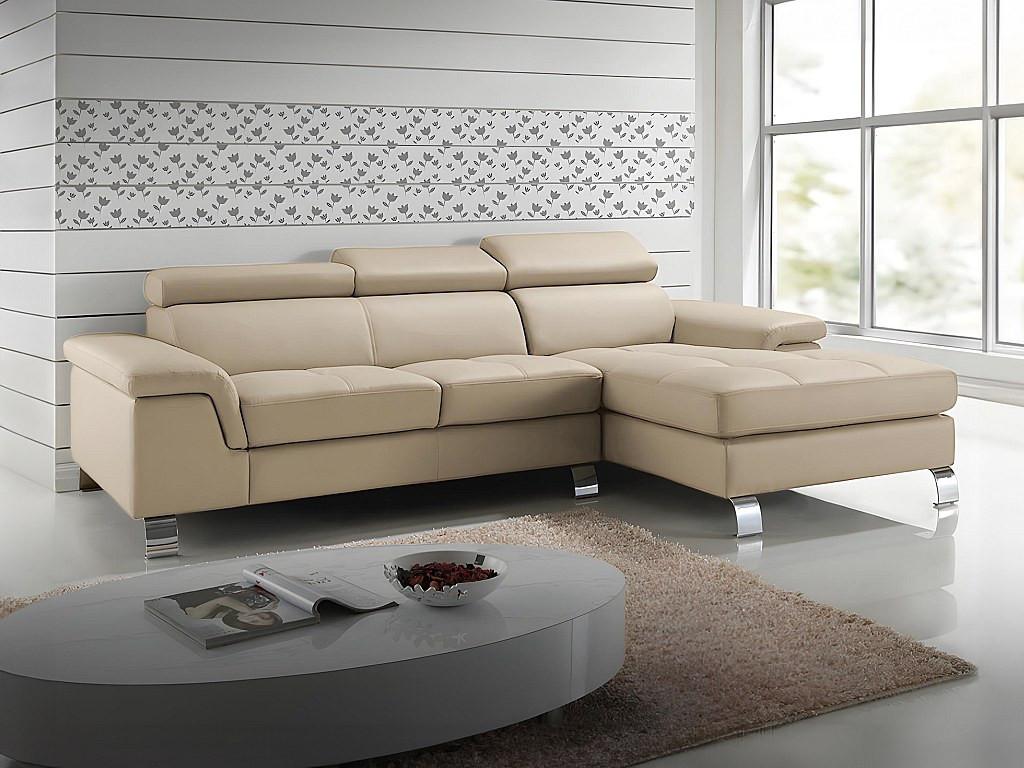 Vente-unique Ecksofa Leder MISHIMA Ecke Rechts  