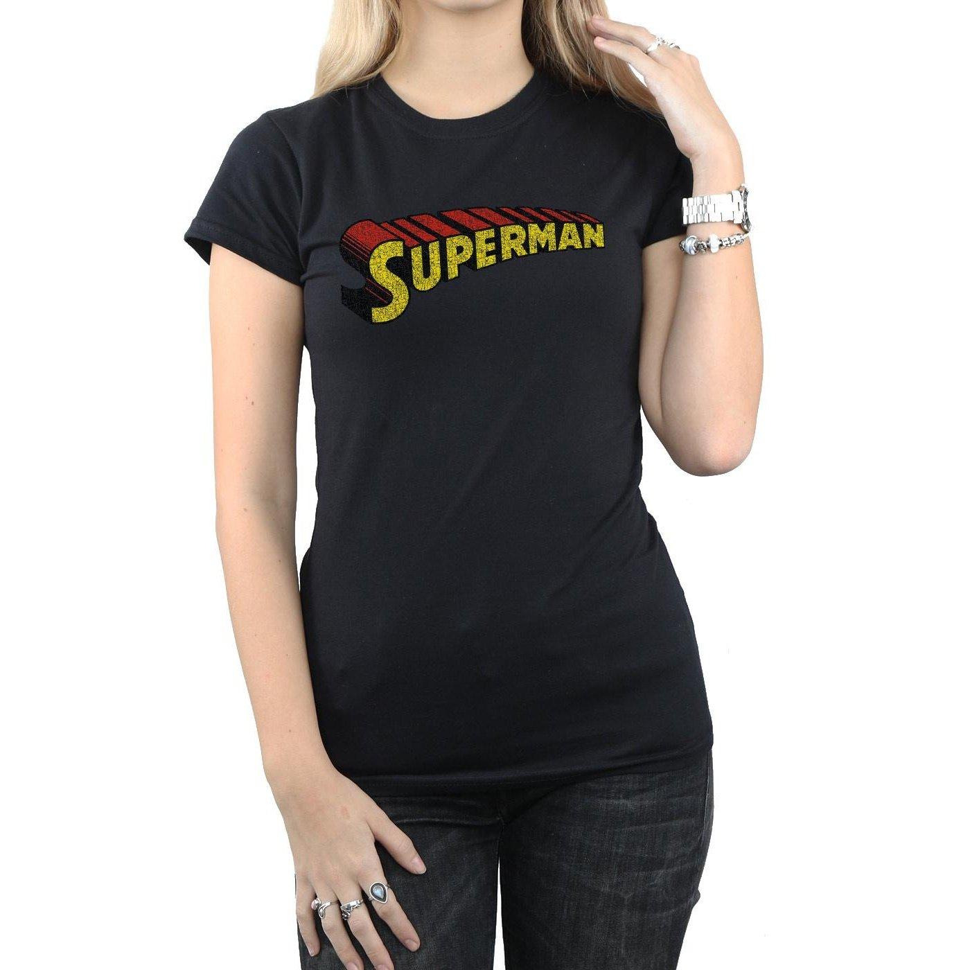 DC COMICS  Tshirt SUPERMAN TELESCOPIC CRACKLE LOGO 
