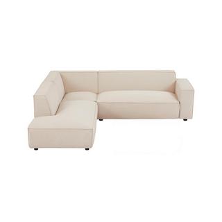 PASCAL MORABITO Grand canapé d'angle gauche en velours côtelé beige BORORE de Pascal Morabito  