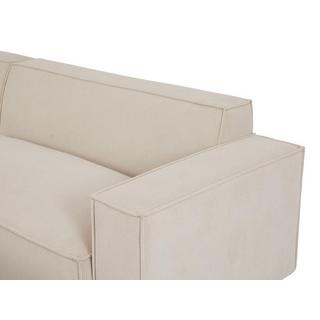 PASCAL MORABITO Grand canapé d'angle gauche en velours côtelé beige BORORE de Pascal Morabito  