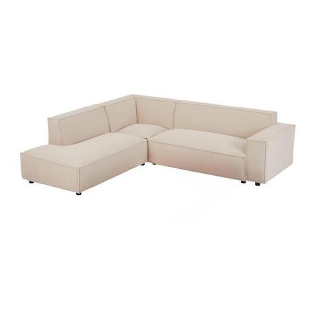 PASCAL MORABITO Grand canapé d'angle gauche en velours côtelé beige BORORE de Pascal Morabito  