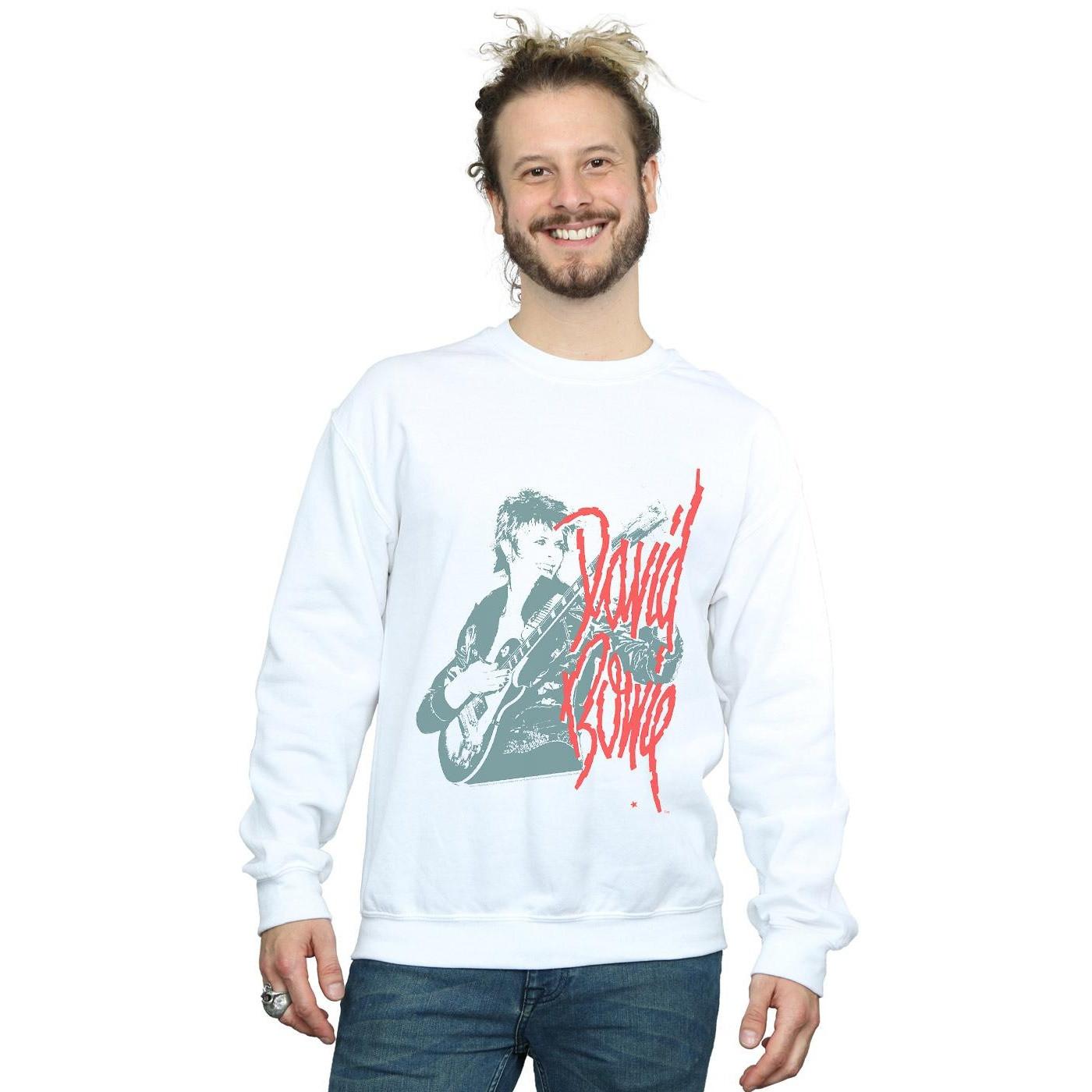 David Bowie Felpa Stampa Chitarra  