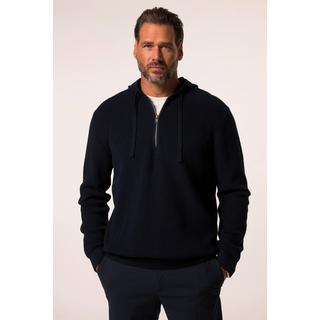 JP1880 Sweat-shirt en maille côtelée capuche avec fermeture zippée  