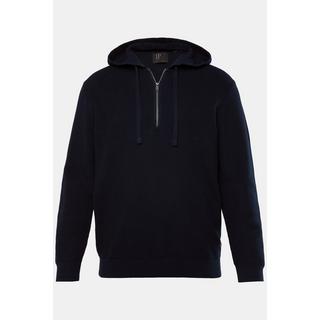 JP1880 Sweat-shirt en maille côtelée capuche avec fermeture zippée  