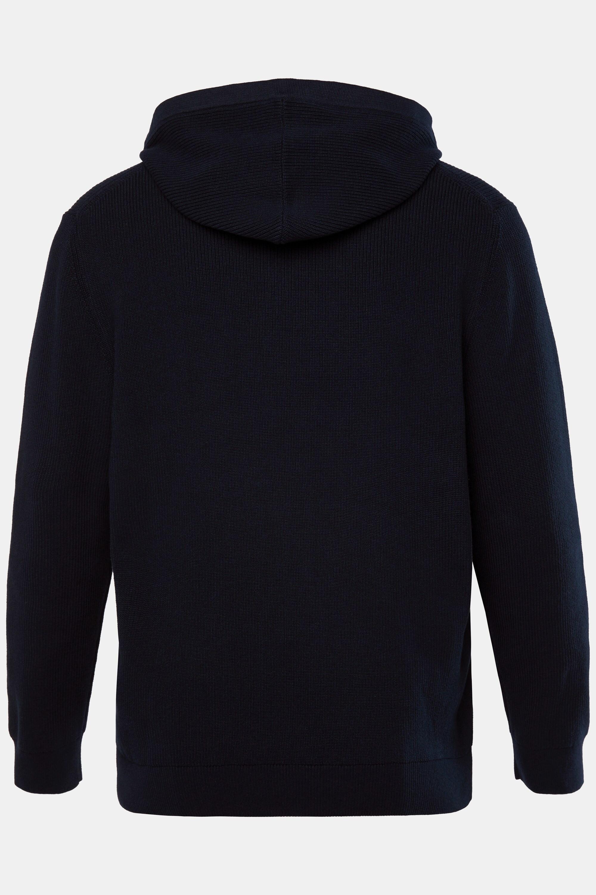 JP1880 Sweat-shirt en maille côtelée capuche avec fermeture zippée  