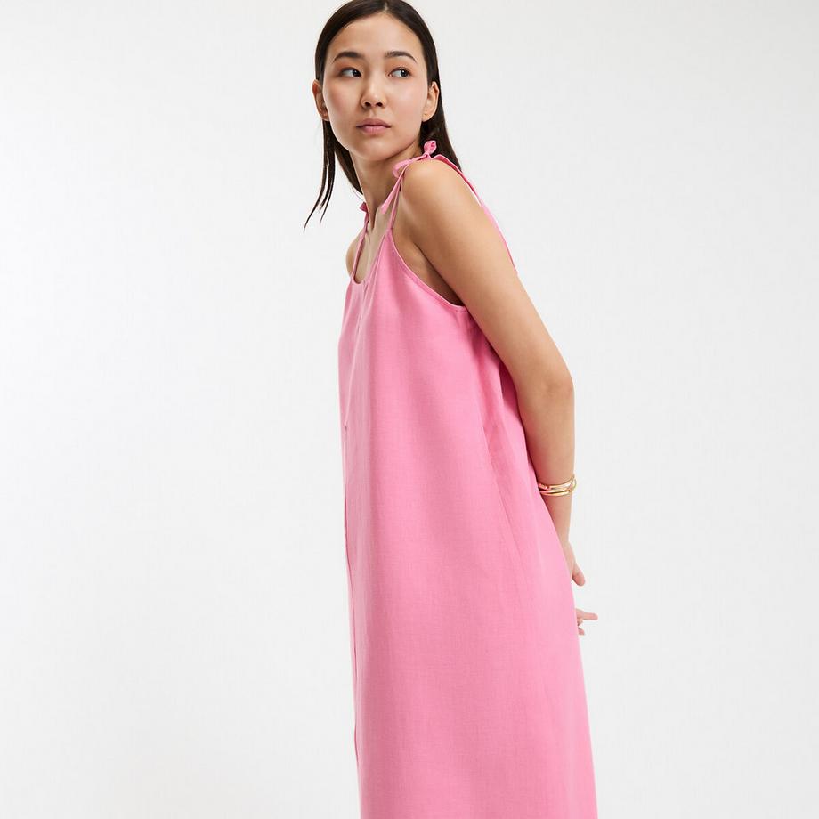 Robe longue évasée en lin