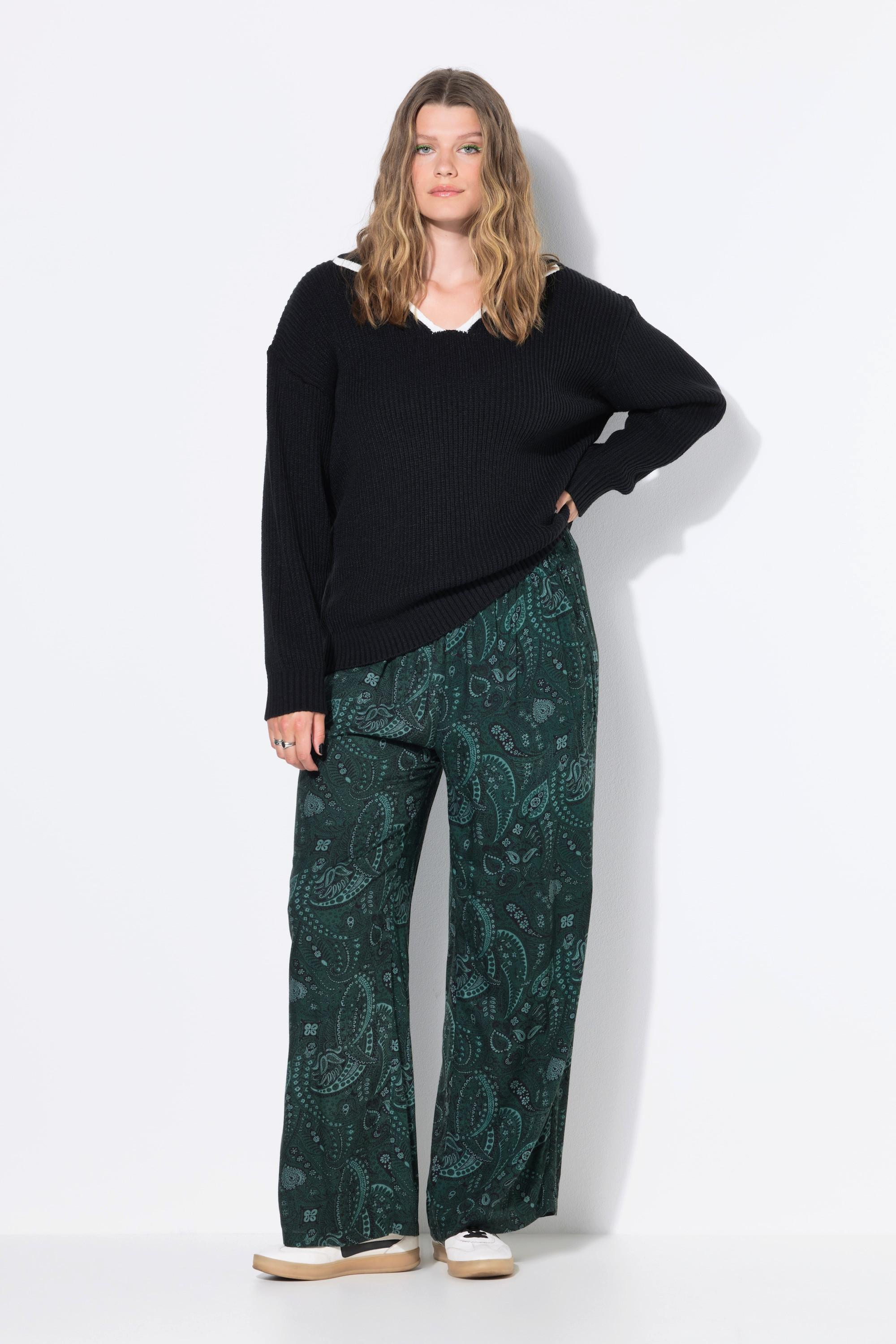 Studio Untold Pantaloni a palazzo taglio della gamba ampio stampa allover vita alta  