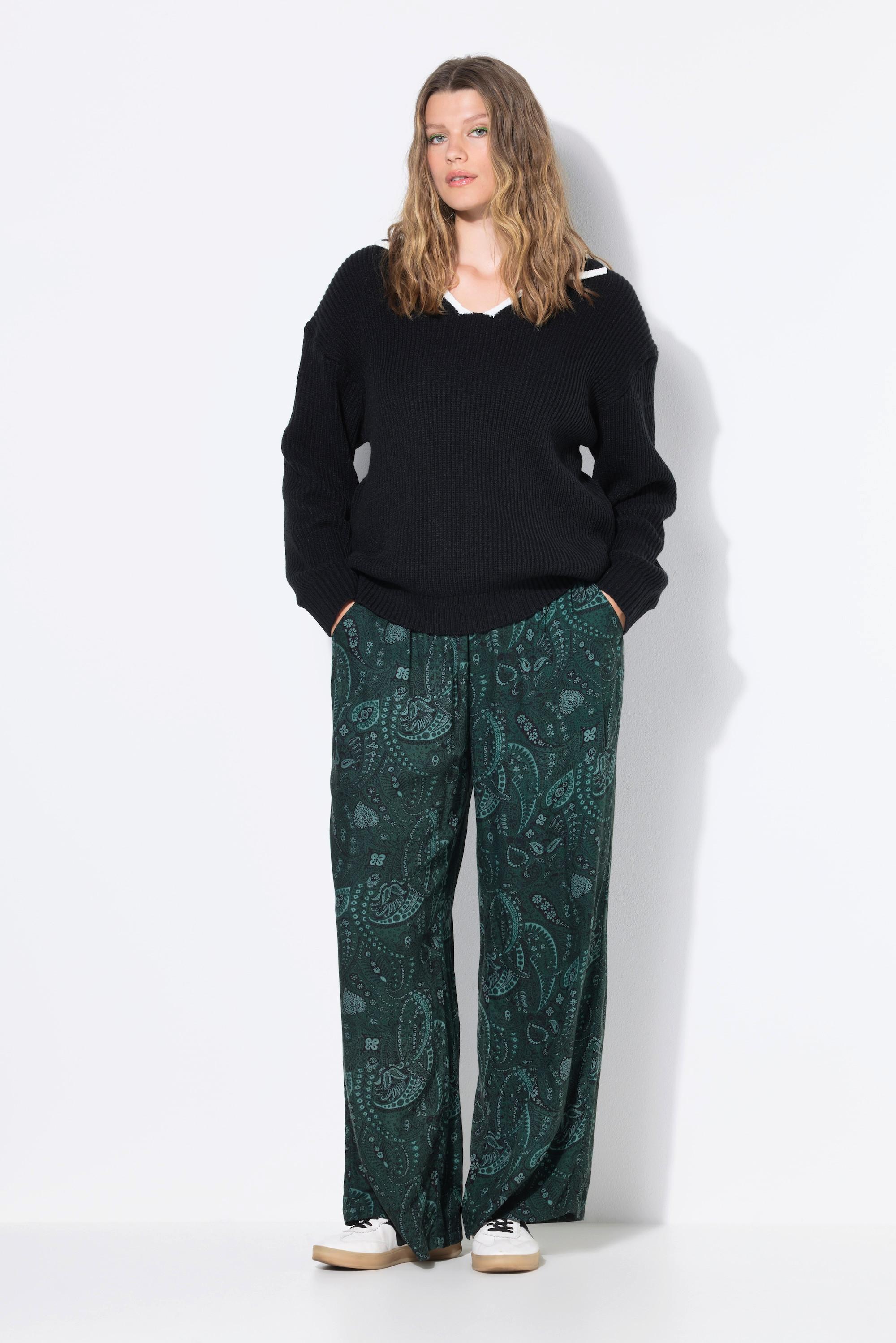 Studio Untold Pantaloni a palazzo taglio della gamba ampio stampa allover vita alta  