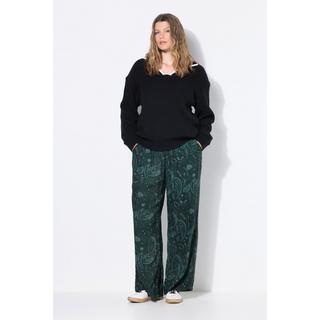 Studio Untold Pantaloni a palazzo taglio della gamba ampio stampa allover vita alta  