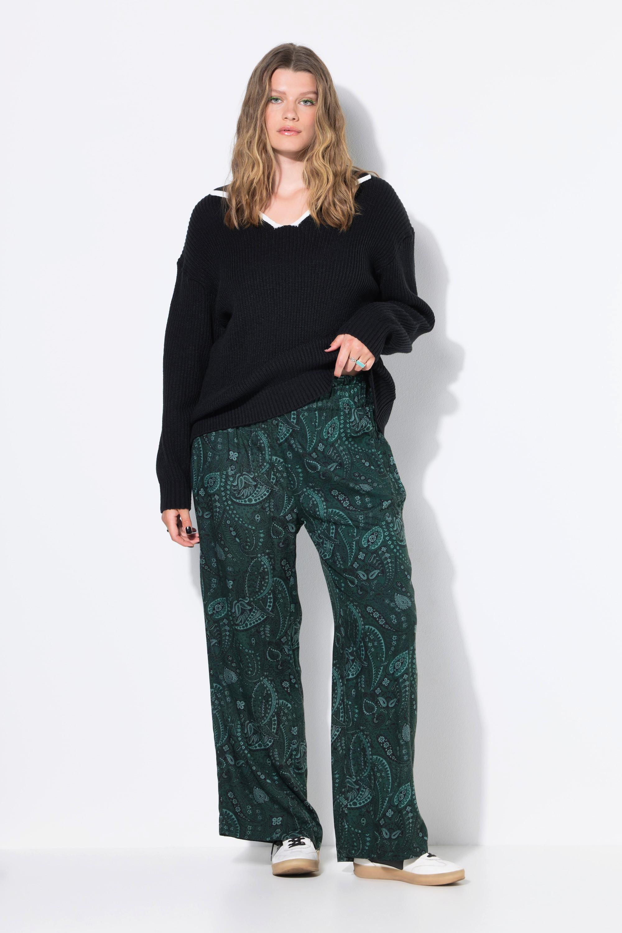 Studio Untold Pantaloni a palazzo taglio della gamba ampio stampa allover vita alta  