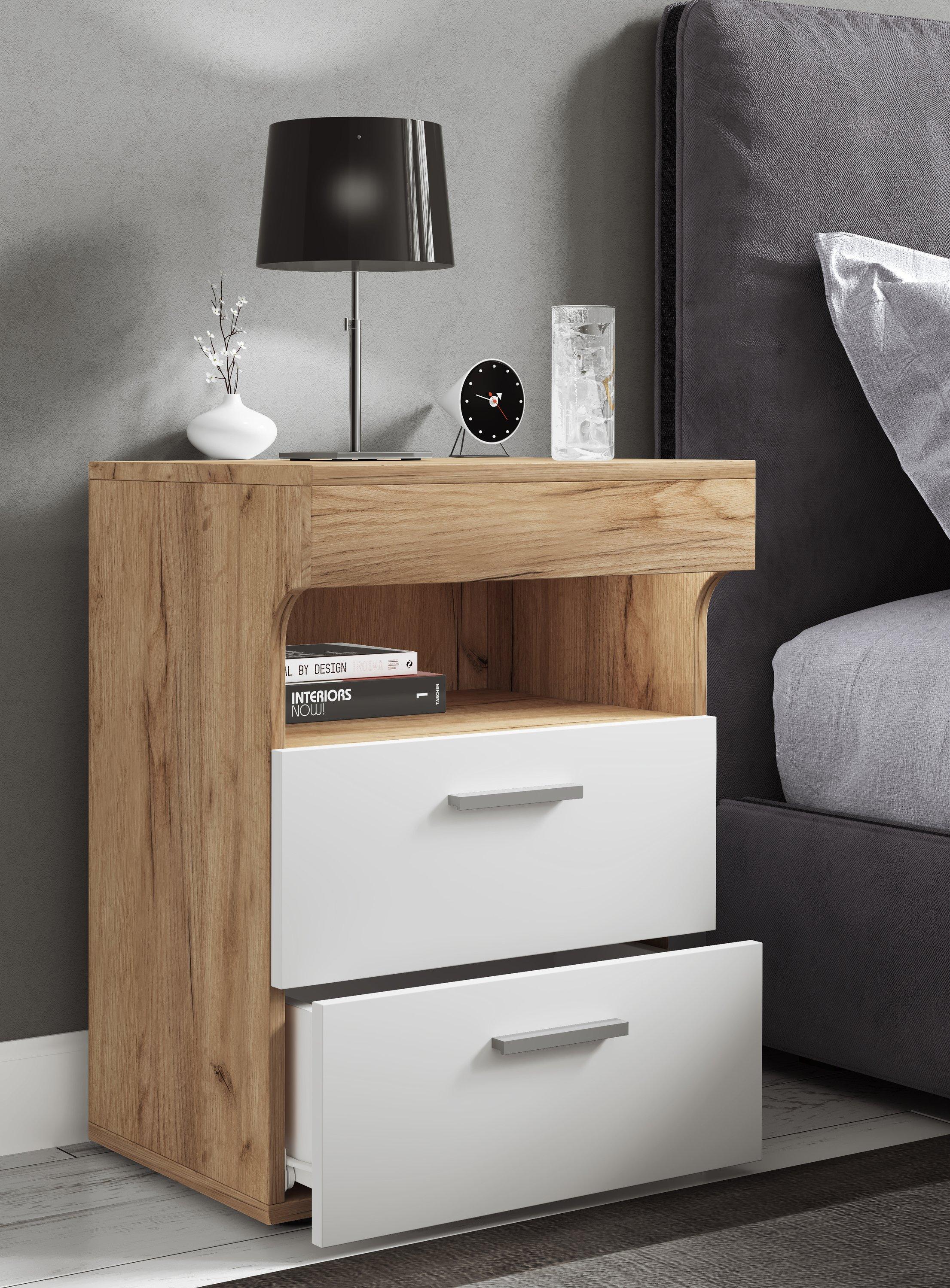 VCM Nachtschrank Beistelltisch Schublade Konsole Boxspring Nachttisch Slepal L  