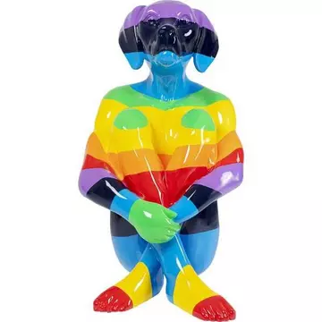 Deko Figur Sitting Dog Rainbow 173