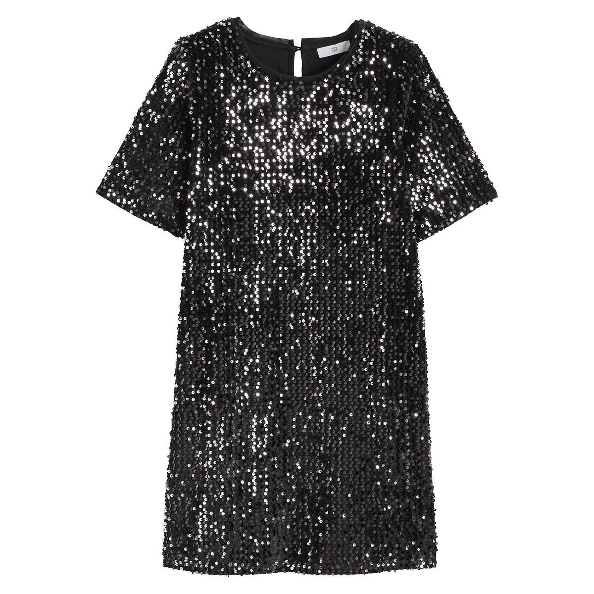 La Redoute Collections  Robe droite à sequins et à manches courtes 