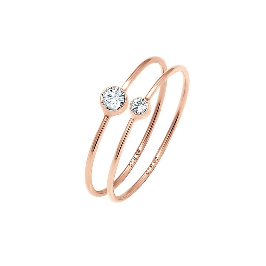 Bague Ensemble De 2 Avec Cristaux