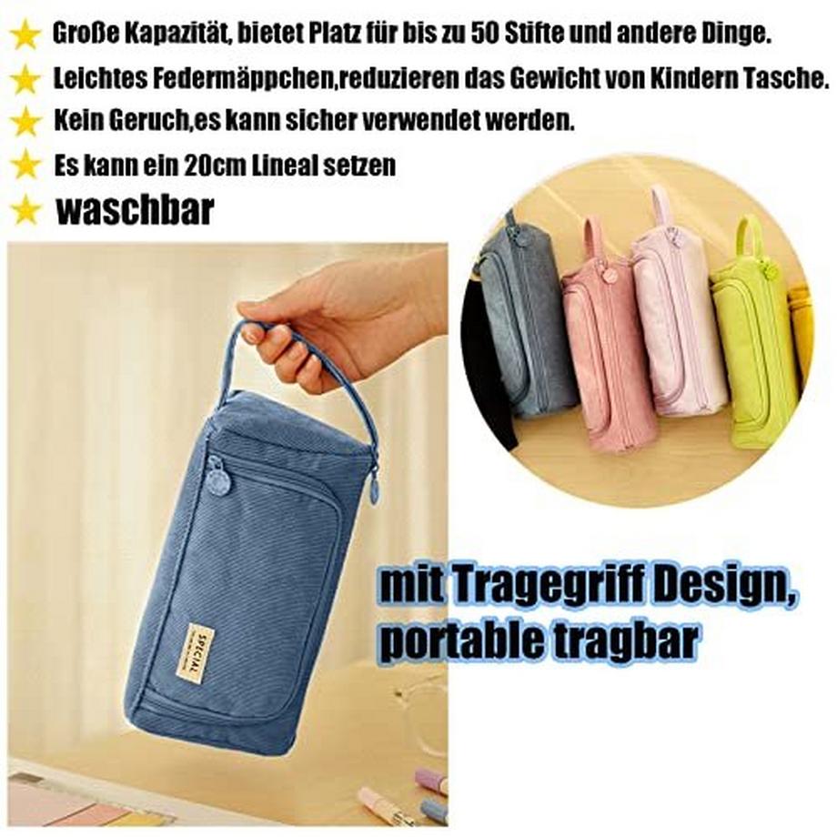 Only-bags.store Federmäppchen Federmäppchen Teenager Federmäppchen 3 Fächer Federmäppchen für Schule & Büro  