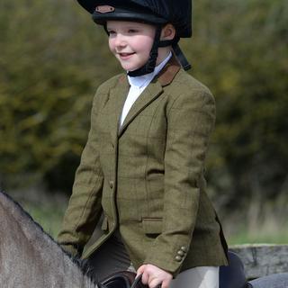 Weatherbeeta  Giacca da equitazione aderente con collo in pelle scamosciata per bambina Dublin Albany Tweed 