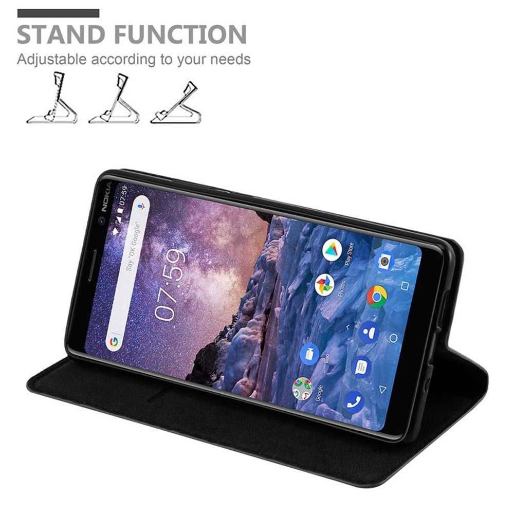 Cadorabo  Housse compatible avec Nokia 7 PLUS - Coque de protection avec fermeture magnétique, fonction de support et compartiment pour carte 