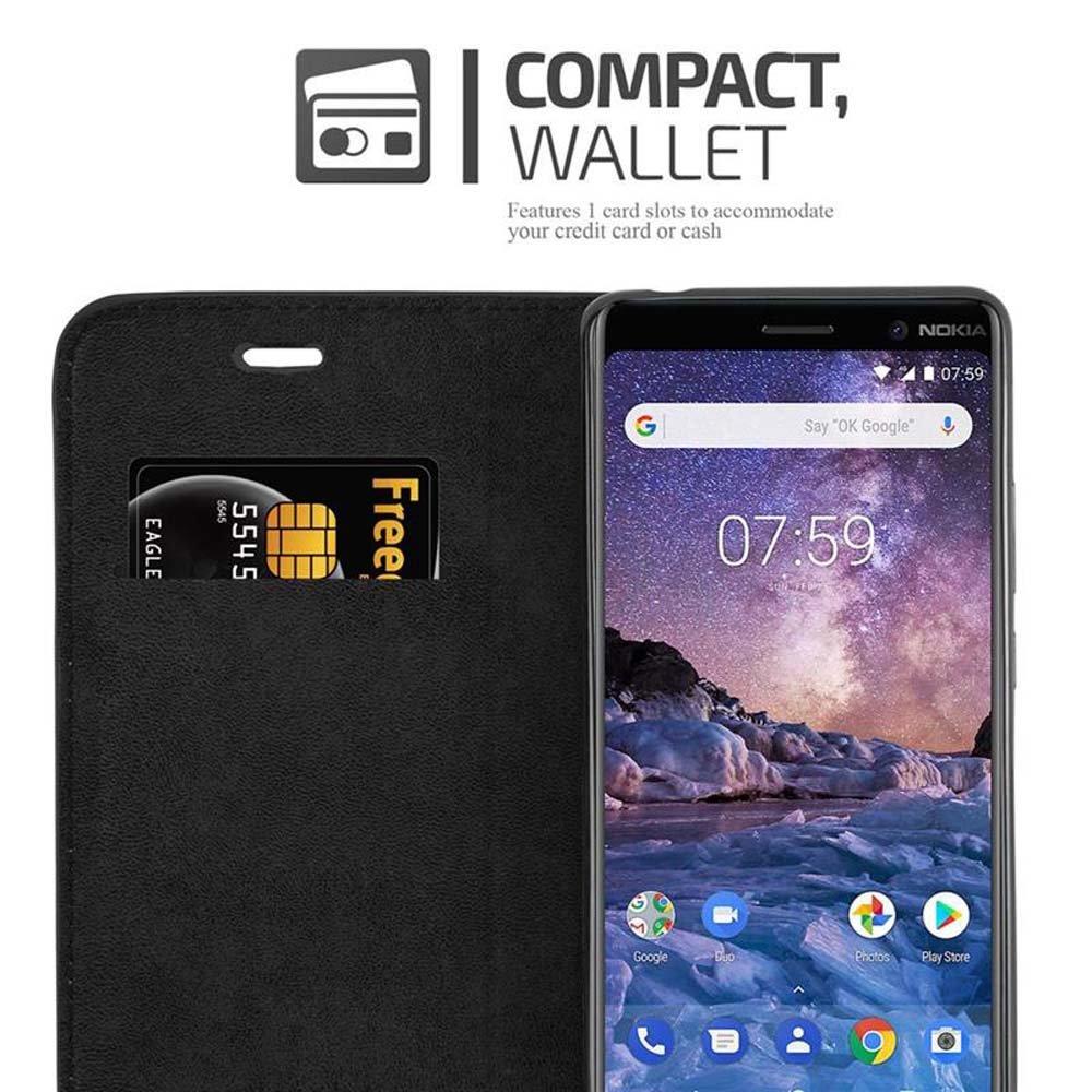 Cadorabo  Cadorabo Hülle kompatibel mit Nokia 7 PLUS - Schutzhülle mit Magnetverschluss, Standfunktion und Kartenfach 