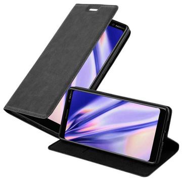 Housse compatible avec Nokia 7 PLUS - Coque de protection avec fermeture magnétique, fonction de support et compartiment pour carte